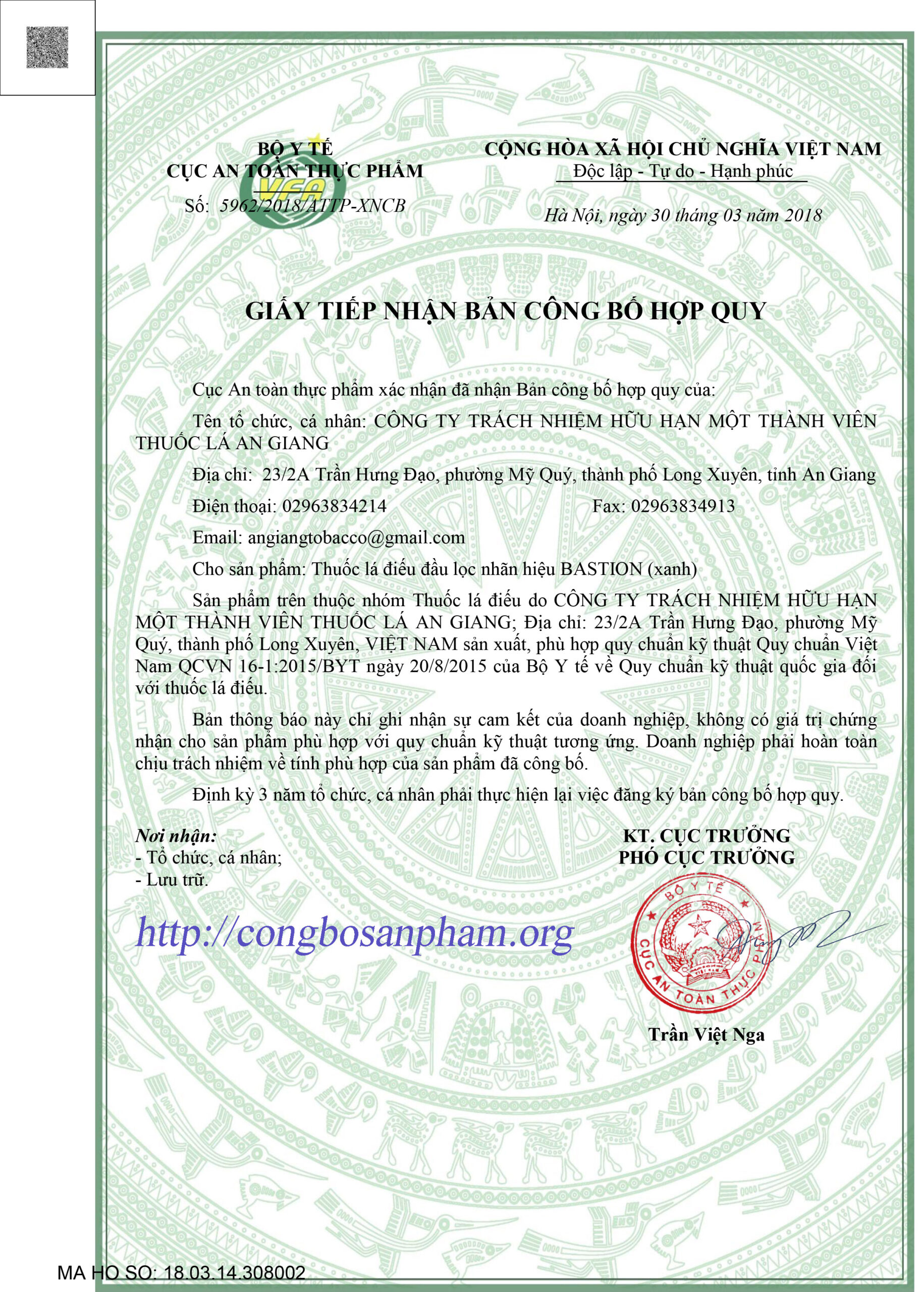 Công bố sản phẩm thuốc lá theo nghị định mới